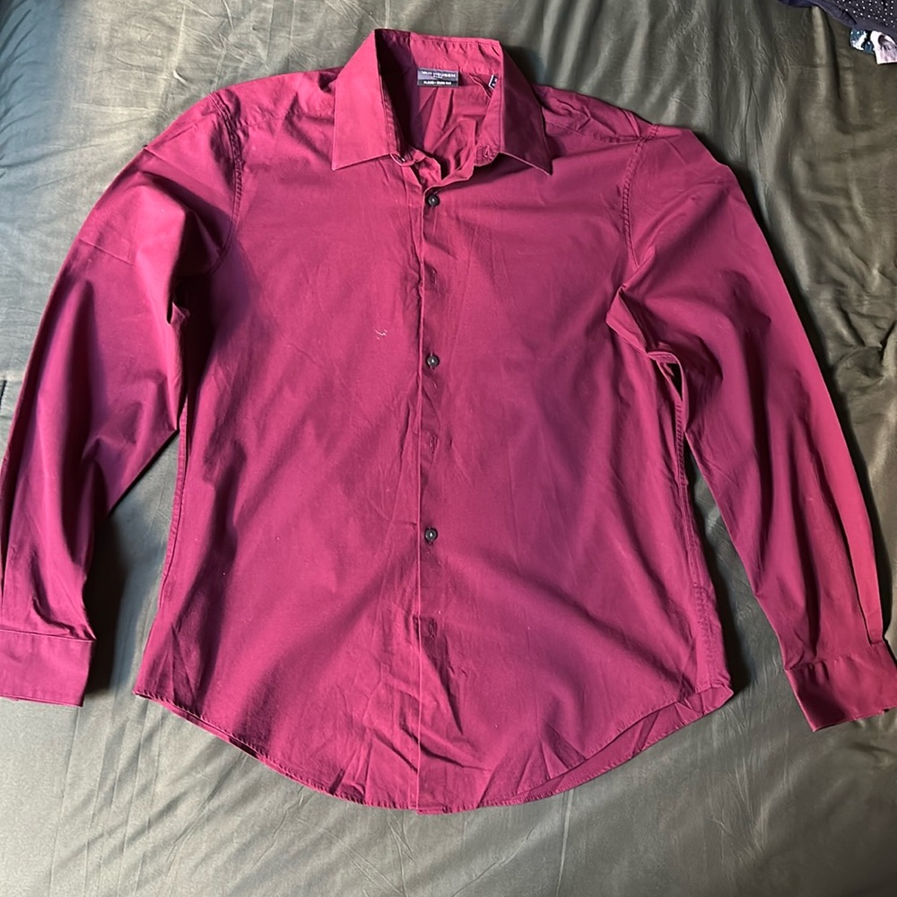 Burgundy button up